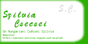szilvia csecsei business card