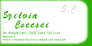 szilvia csecsei business card